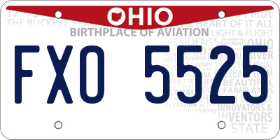 OH license plate FXO5525