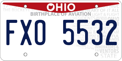 OH license plate FXO5532