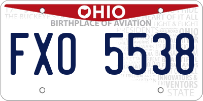 OH license plate FXO5538