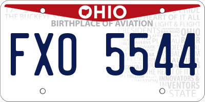 OH license plate FXO5544