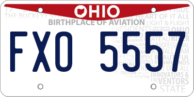 OH license plate FXO5557