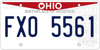 OH license plate FXO5561