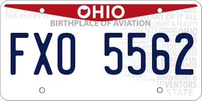 OH license plate FXO5562