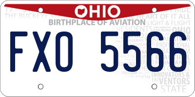 OH license plate FXO5566