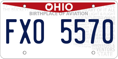 OH license plate FXO5570
