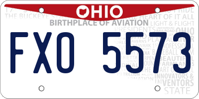 OH license plate FXO5573