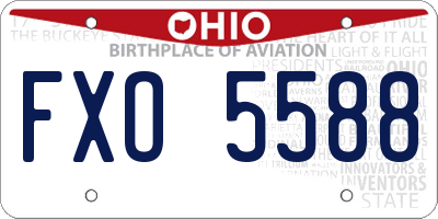 OH license plate FXO5588
