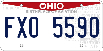 OH license plate FXO5590