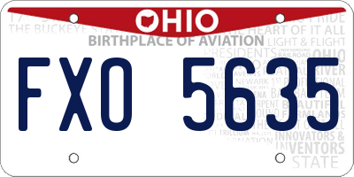 OH license plate FXO5635