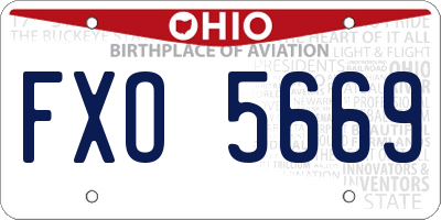 OH license plate FXO5669