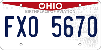 OH license plate FXO5670