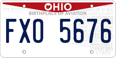 OH license plate FXO5676