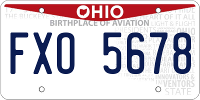 OH license plate FXO5678