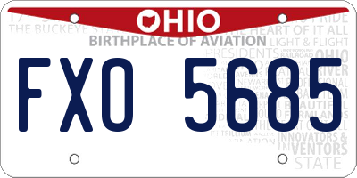 OH license plate FXO5685