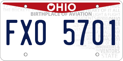 OH license plate FXO5701