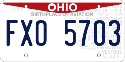 OH license plate FXO5703