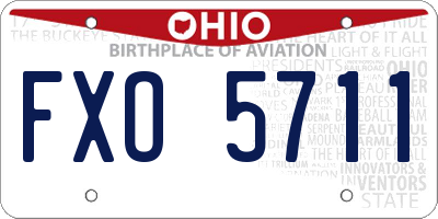 OH license plate FXO5711