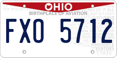 OH license plate FXO5712