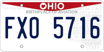 OH license plate FXO5716