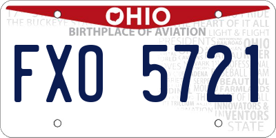 OH license plate FXO5721
