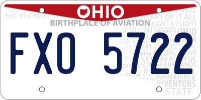 OH license plate FXO5722