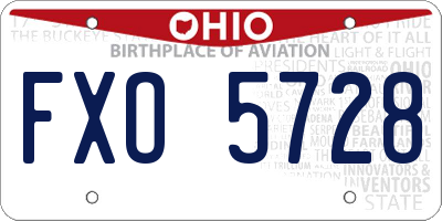 OH license plate FXO5728