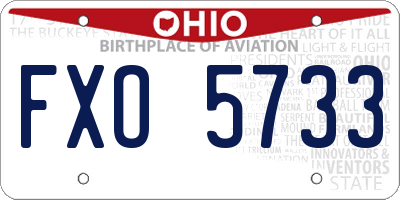 OH license plate FXO5733