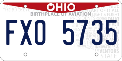 OH license plate FXO5735