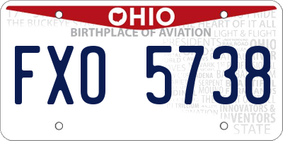 OH license plate FXO5738
