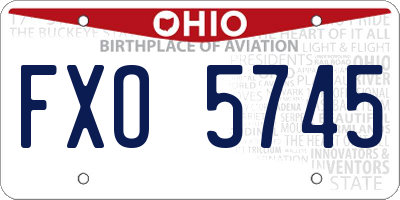 OH license plate FXO5745