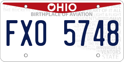 OH license plate FXO5748