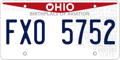 OH license plate FXO5752