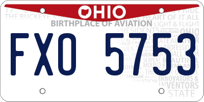 OH license plate FXO5753