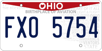 OH license plate FXO5754