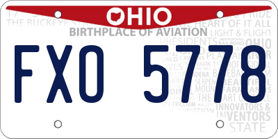 OH license plate FXO5778