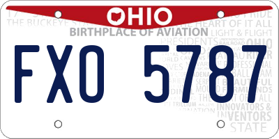OH license plate FXO5787