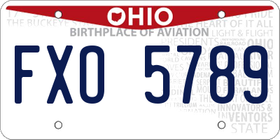 OH license plate FXO5789