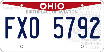 OH license plate FXO5792