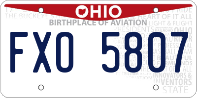 OH license plate FXO5807