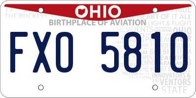 OH license plate FXO5810