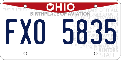 OH license plate FXO5835