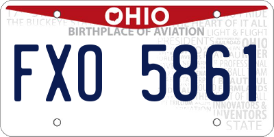 OH license plate FXO5861