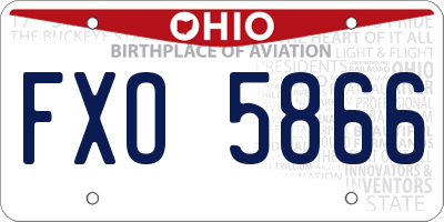 OH license plate FXO5866