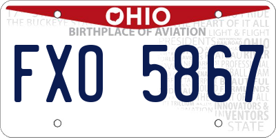 OH license plate FXO5867