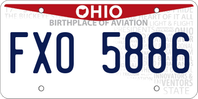 OH license plate FXO5886