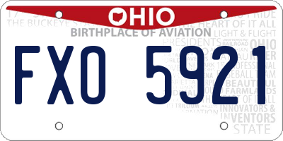 OH license plate FXO5921