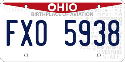 OH license plate FXO5938