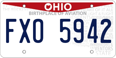 OH license plate FXO5942