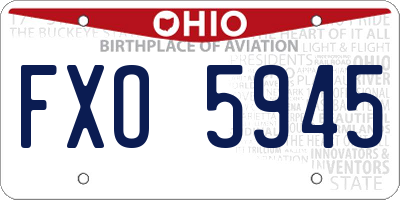 OH license plate FXO5945