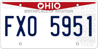 OH license plate FXO5951